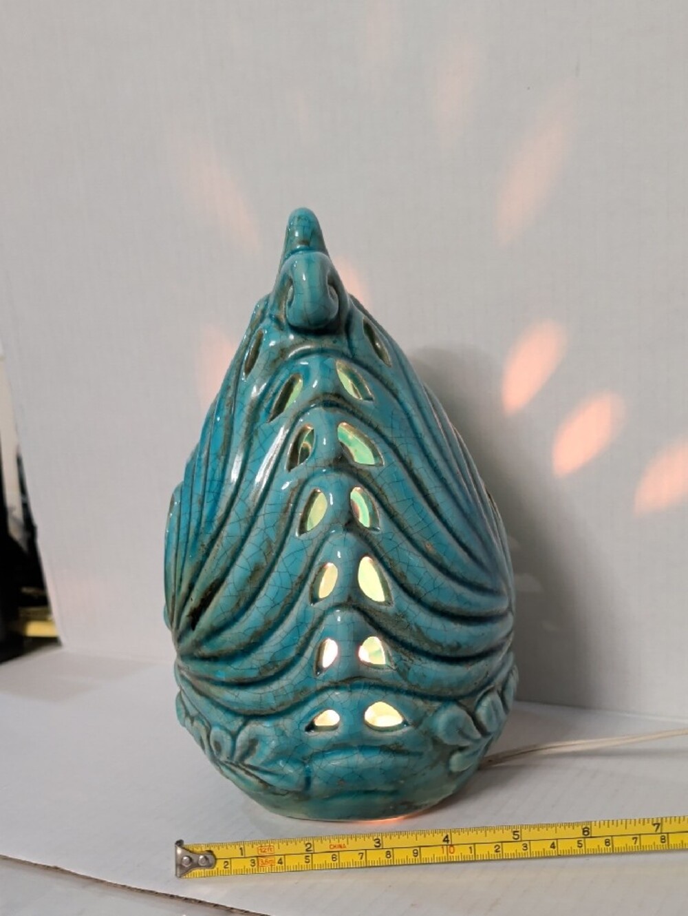 VTG Turquoise Peacock Ceramic Accent Lamp - Brand Unknown - Picture 7 of 11